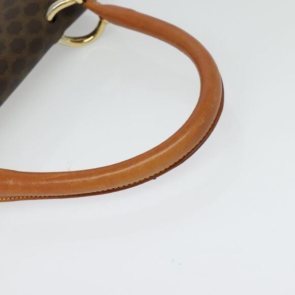 CELINE Macadam Canvas Hand Bag Pvc Leather Brown Gold - Picture 7 of 13